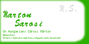 marton sarosi business card